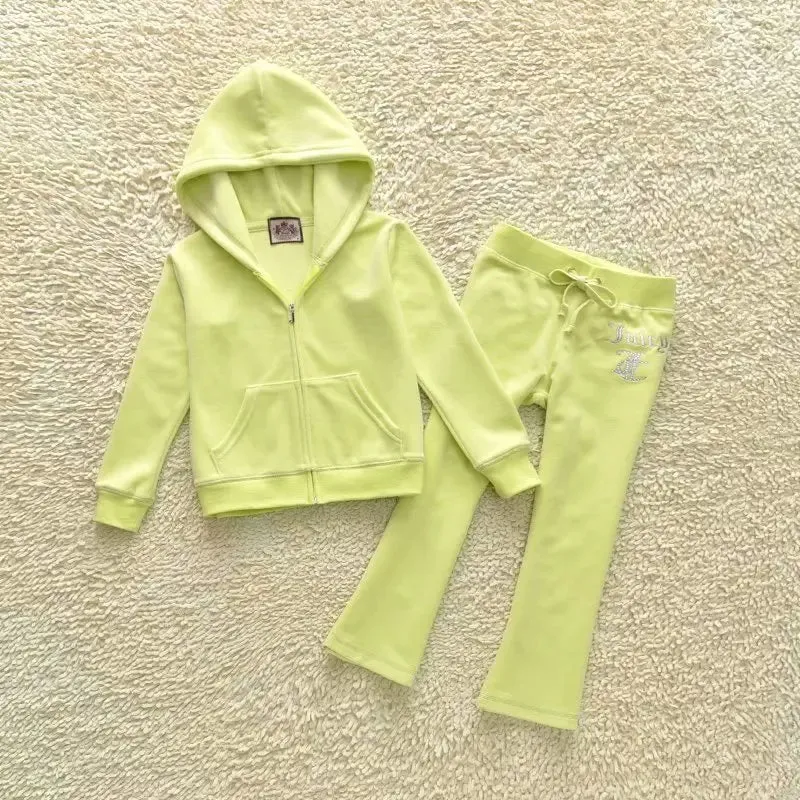 مجموعة اروين arwen &ajh groupLuxurious Quality Women Fall Winter Elegant Clothing Kid's Velour Tracksuits Sweatsuit Velvet 2 Two Piece Pant Set