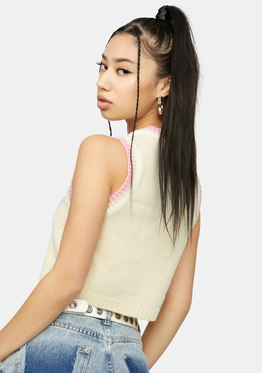 Angel Schooled U Cropped Argyle Vest