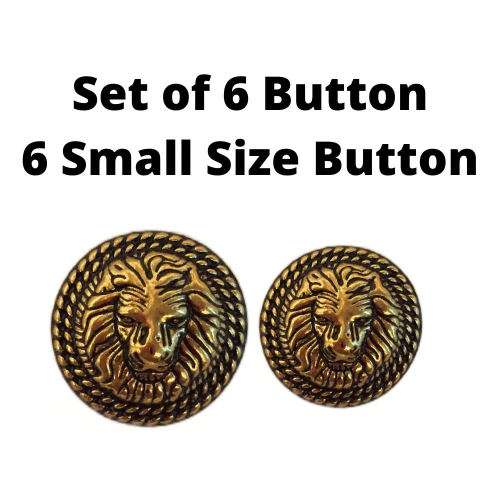 Antique Golden Lion Metal  Buttons for Suit