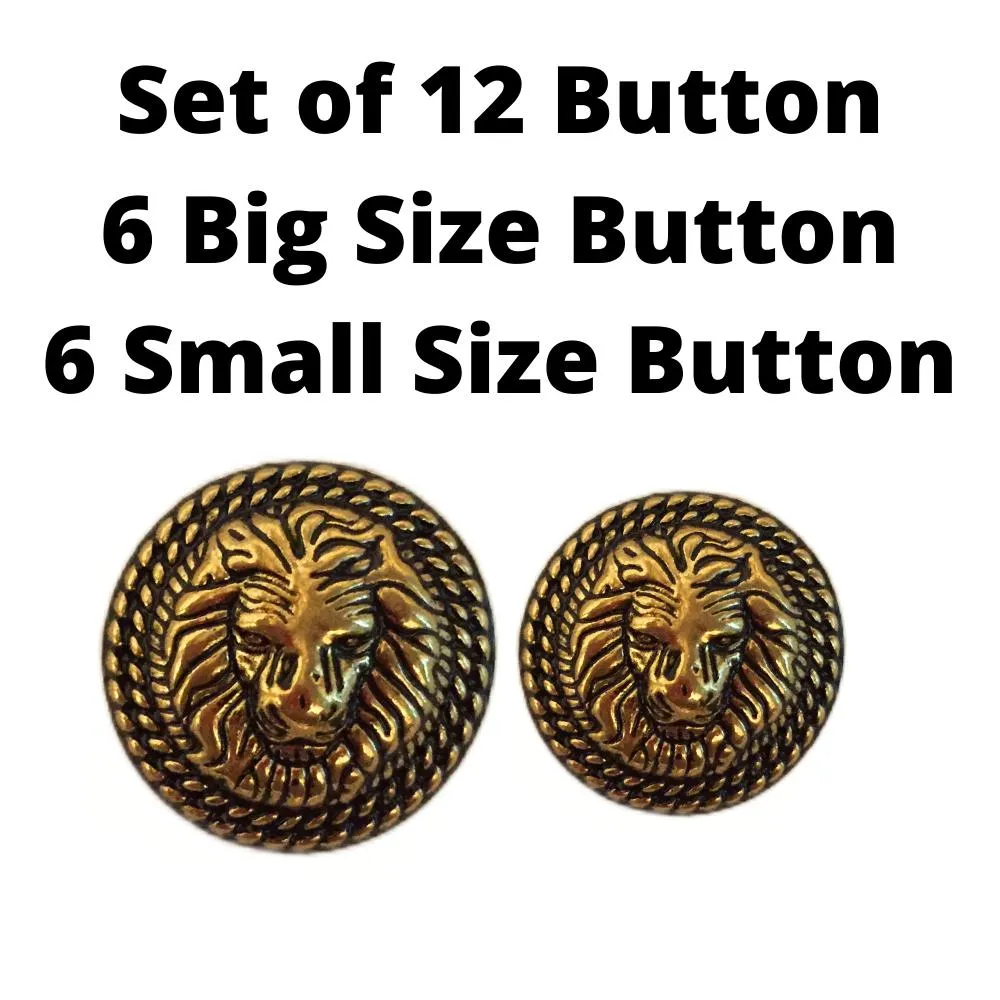 Antique Golden Lion Metal  Buttons for Suit