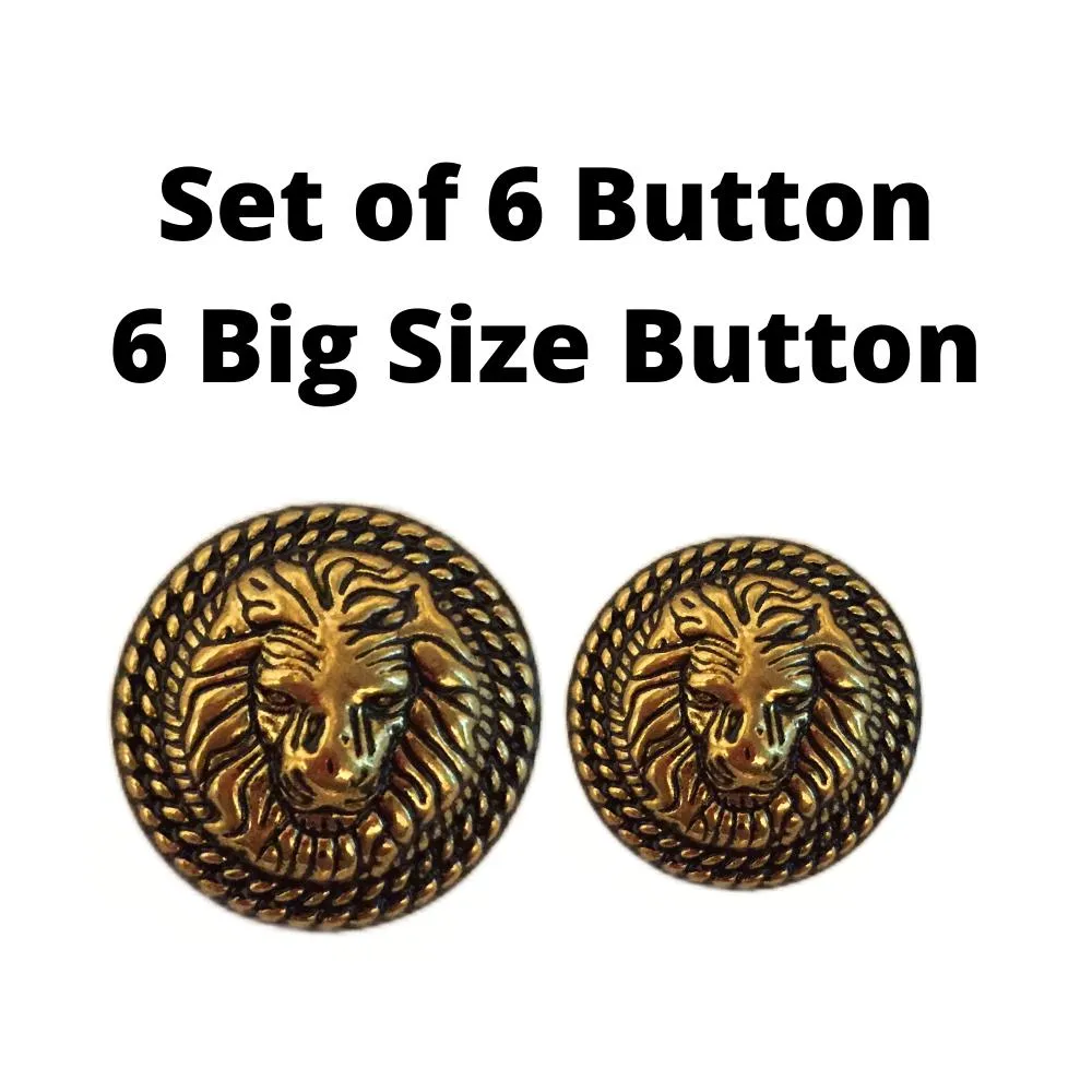 Antique Golden Lion Metal  Buttons for Suit