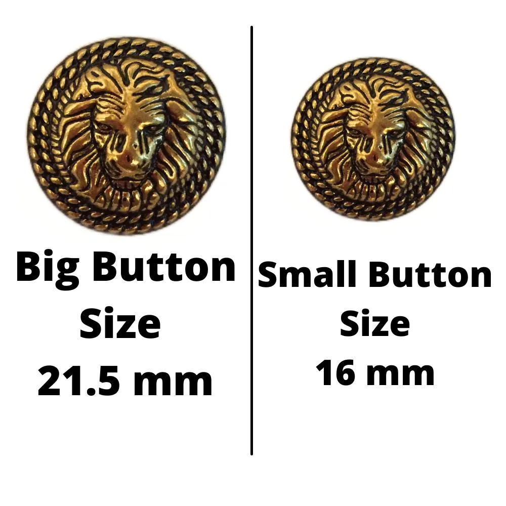 Antique Golden Lion Metal  Buttons for Suit
