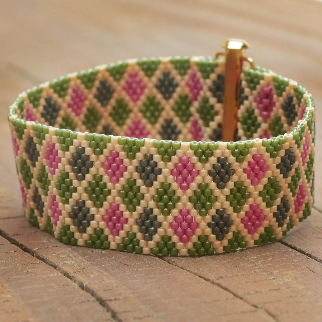 Autumn Argyle Peyote Bracelet
