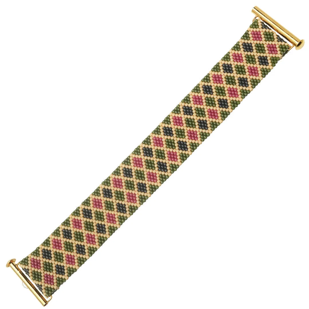 Autumn Argyle Peyote Bracelet