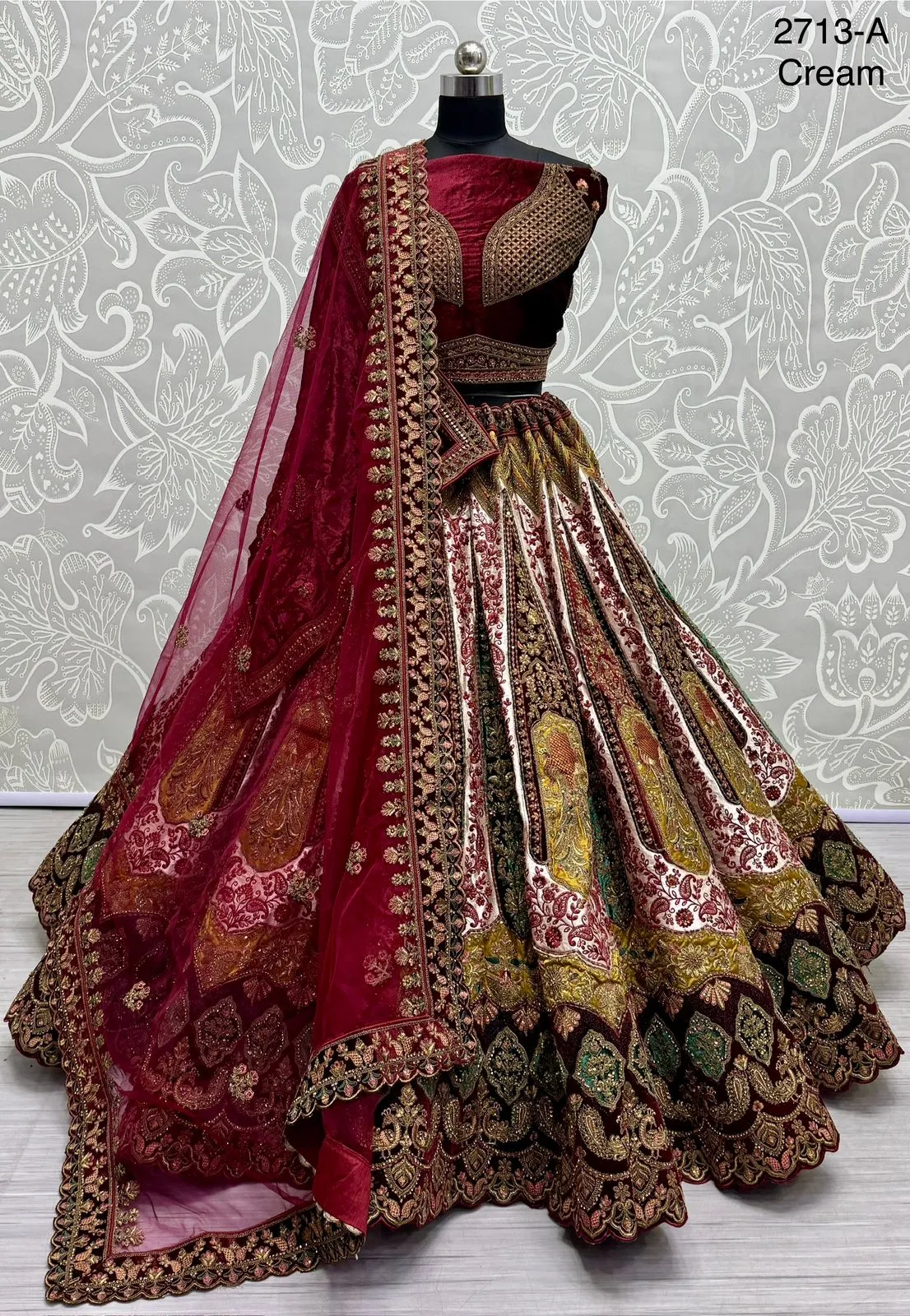 Beautiful Designer Bridal Heavy Velvet Silk With Sequence Lehenga Choli
