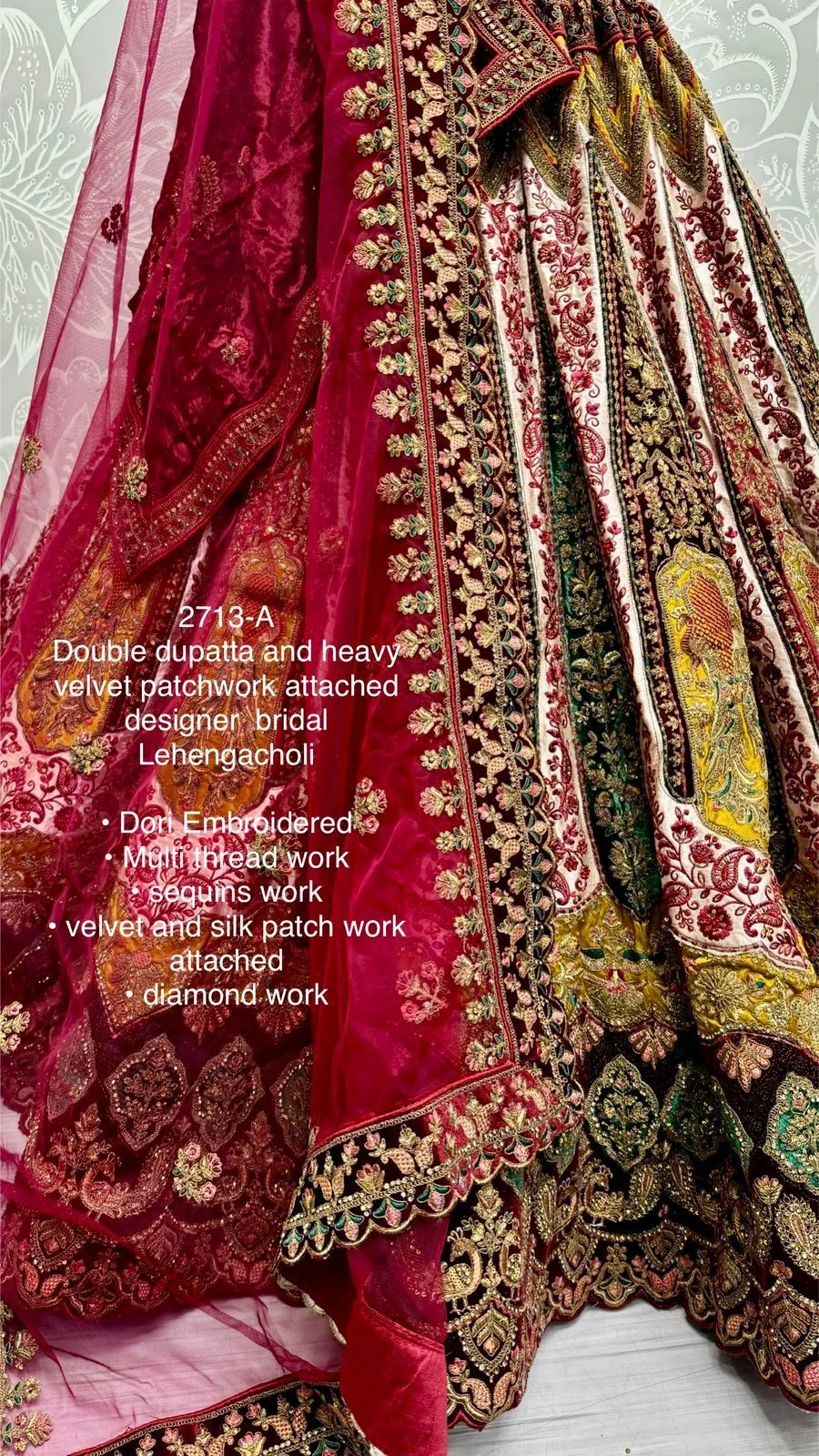 Beautiful Designer Bridal Heavy Velvet Silk With Sequence Lehenga Choli