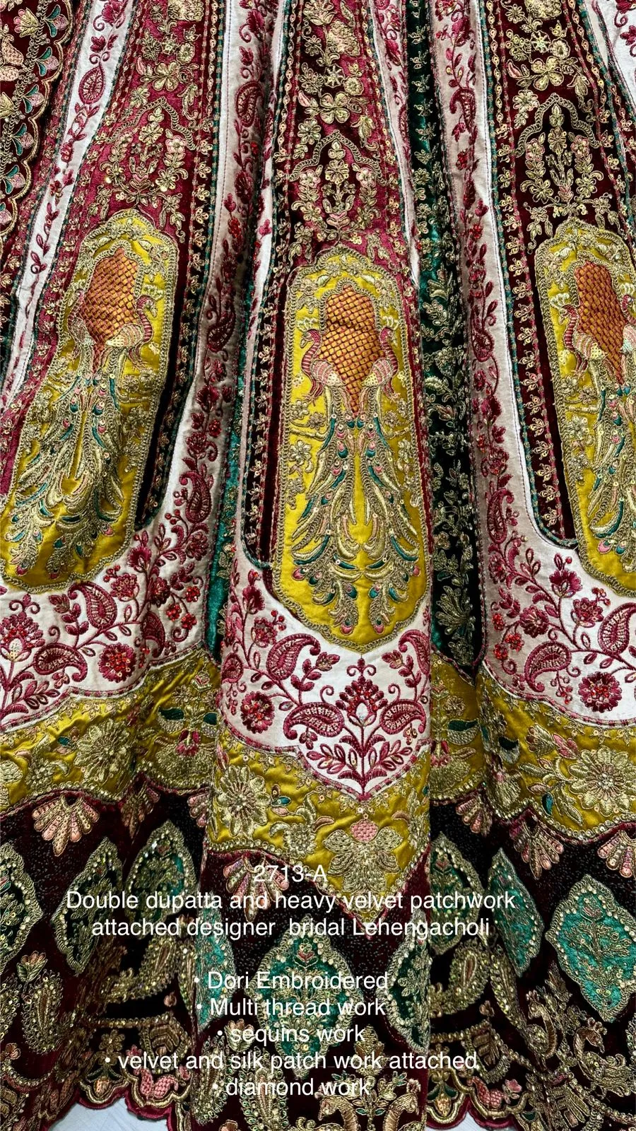 Beautiful Designer Bridal Heavy Velvet Silk With Sequence Lehenga Choli