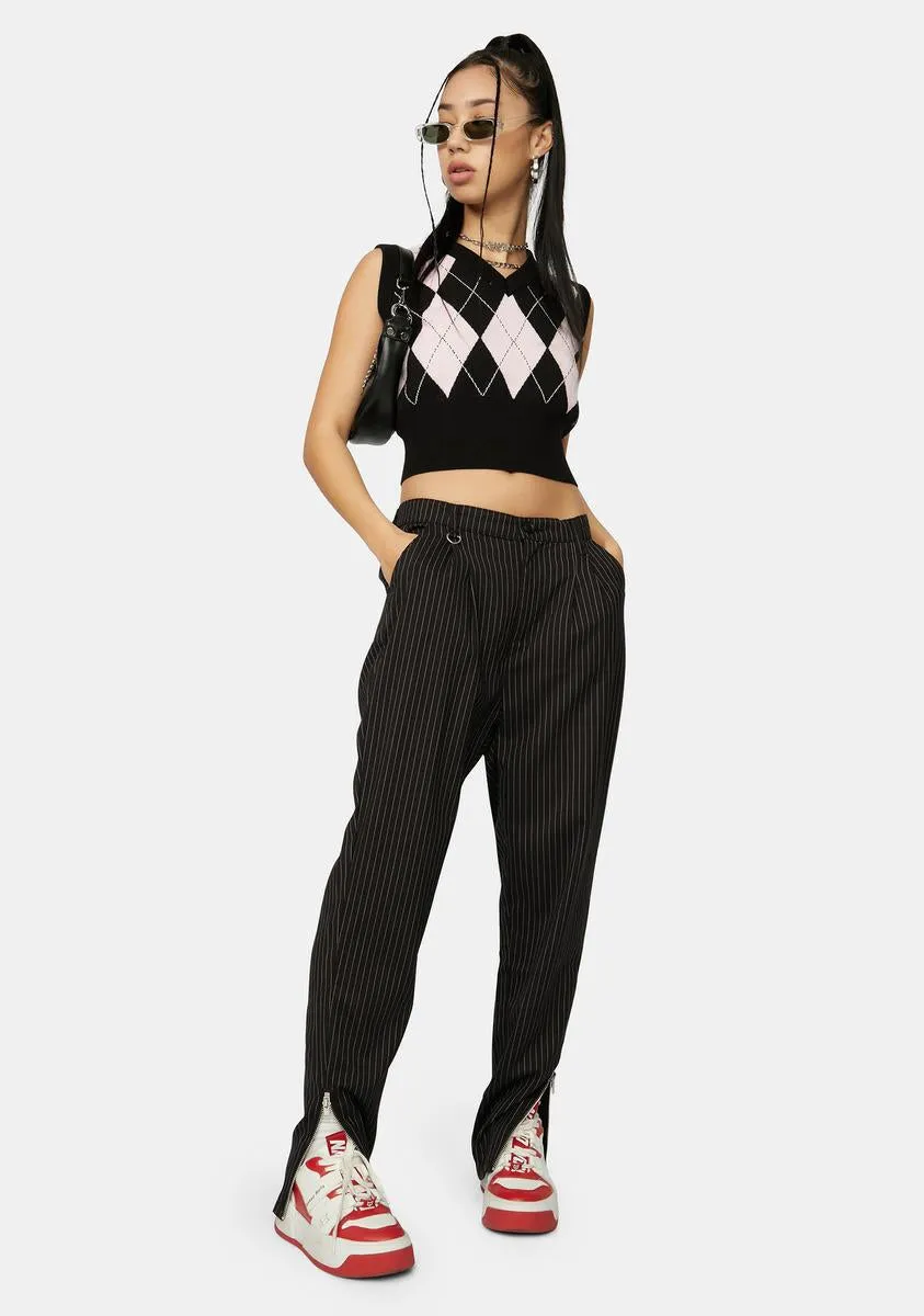 Blush Would You Rather Cropped Argyle Vest