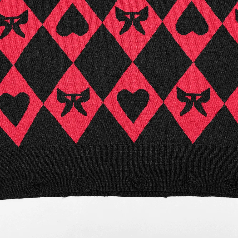 Butterfly And Heart Diamond Weave Pattern Vest