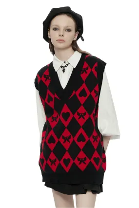 Butterfly And Heart Diamond Weave Pattern Vest