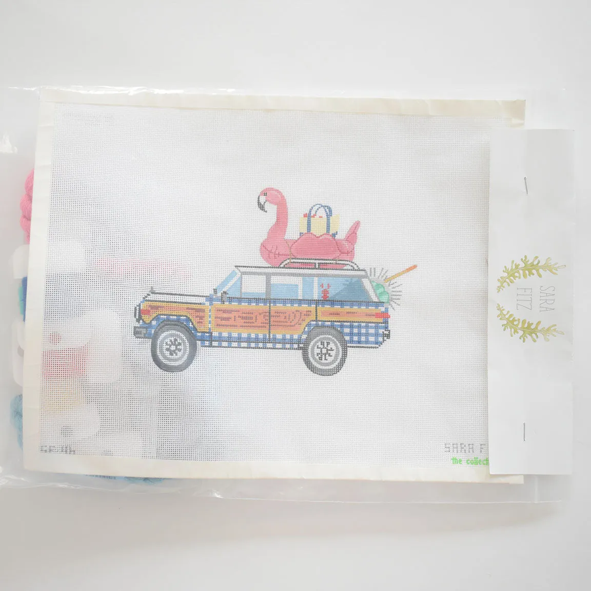 Checked Wagon Needlepoint