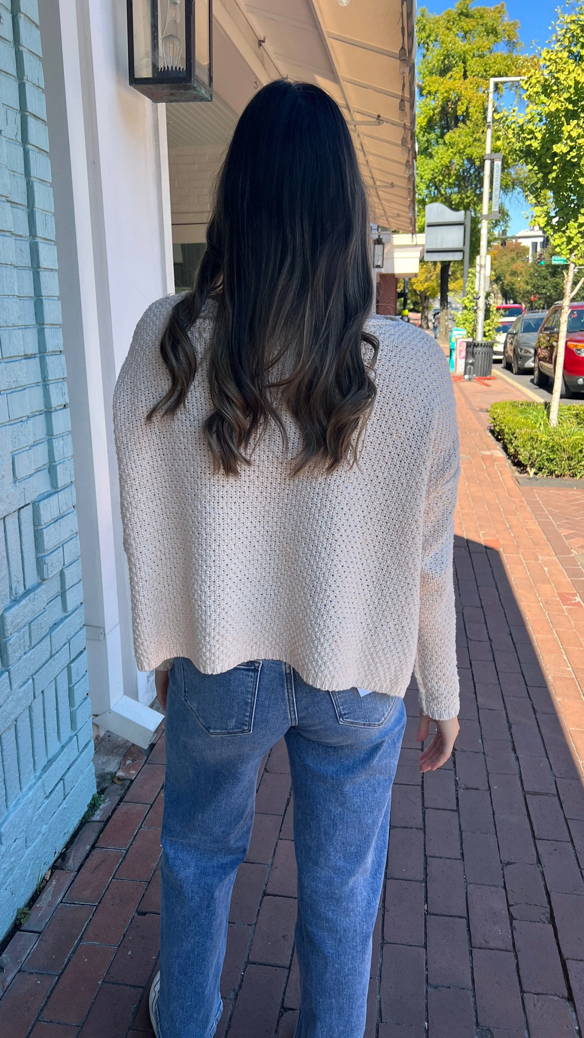 Cream Oversized Boatneck Cable Knit Sweater