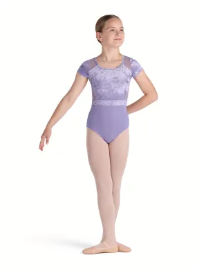 Girls Amelia Lilac Cap Sleeve Leotard