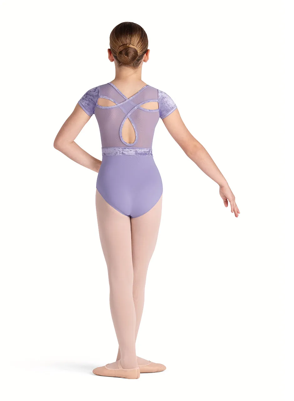 Girls Amelia Lilac Cap Sleeve Leotard