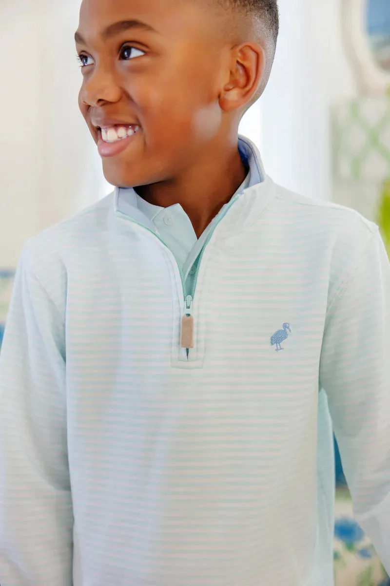 Hayword Half-Zip in Sea Island Seafoam Stripe