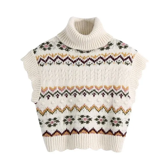 JACQUARD CROPPED VEST