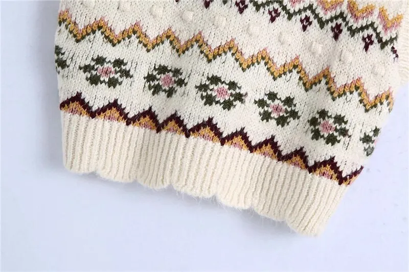 JACQUARD CROPPED VEST