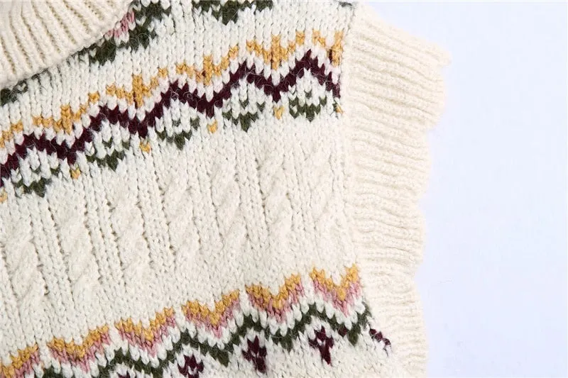 JACQUARD CROPPED VEST