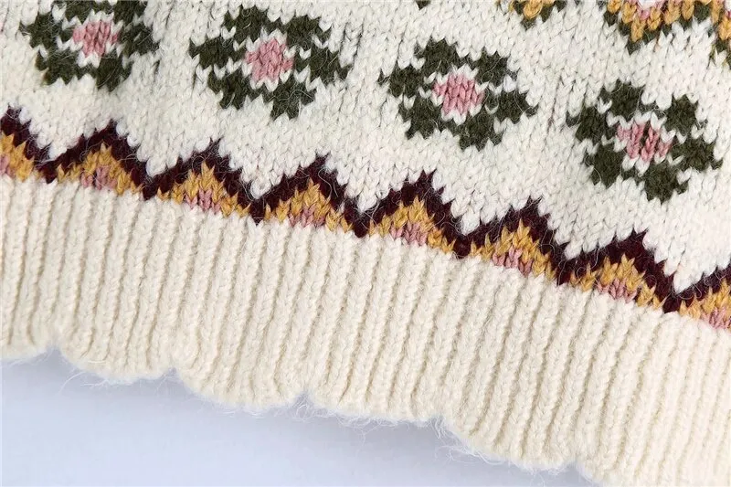 JACQUARD CROPPED VEST