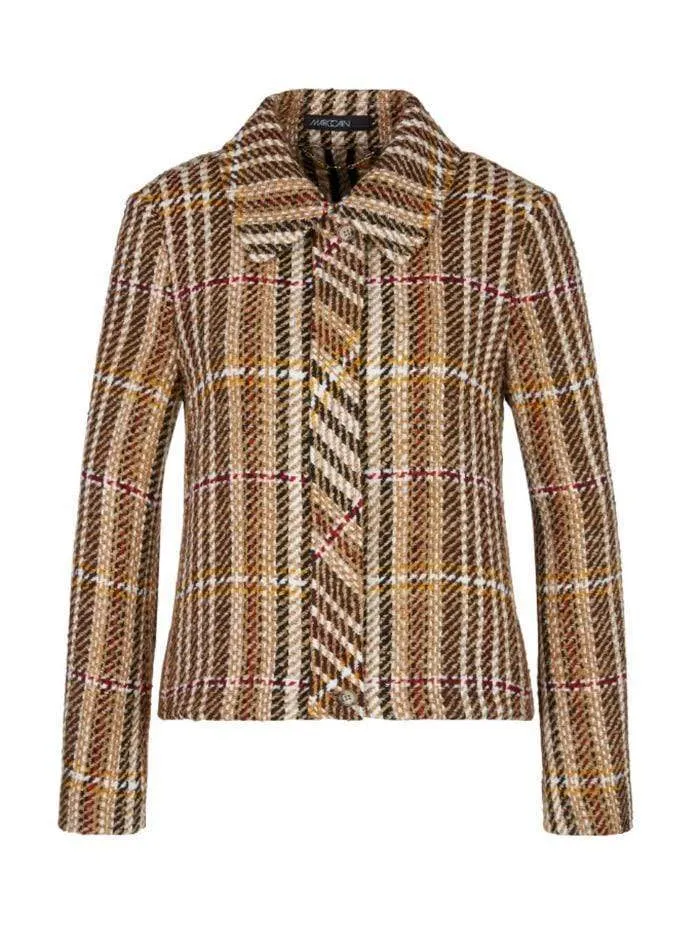 Marc Cain Collections T Sienna Checked Pure Wool Blend Jacket RC 31.72 W23 COL 633
