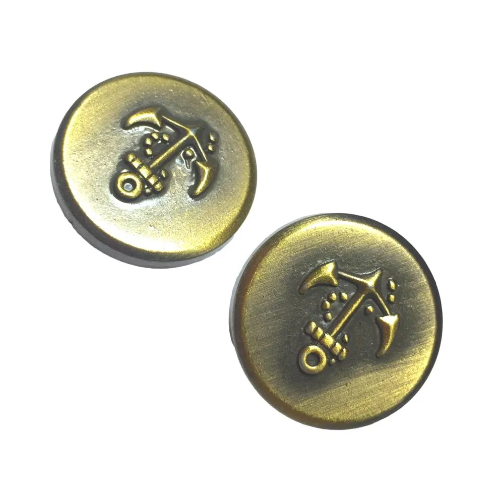 Metallic Golden Anchor Designer Metal Coat Buttons
