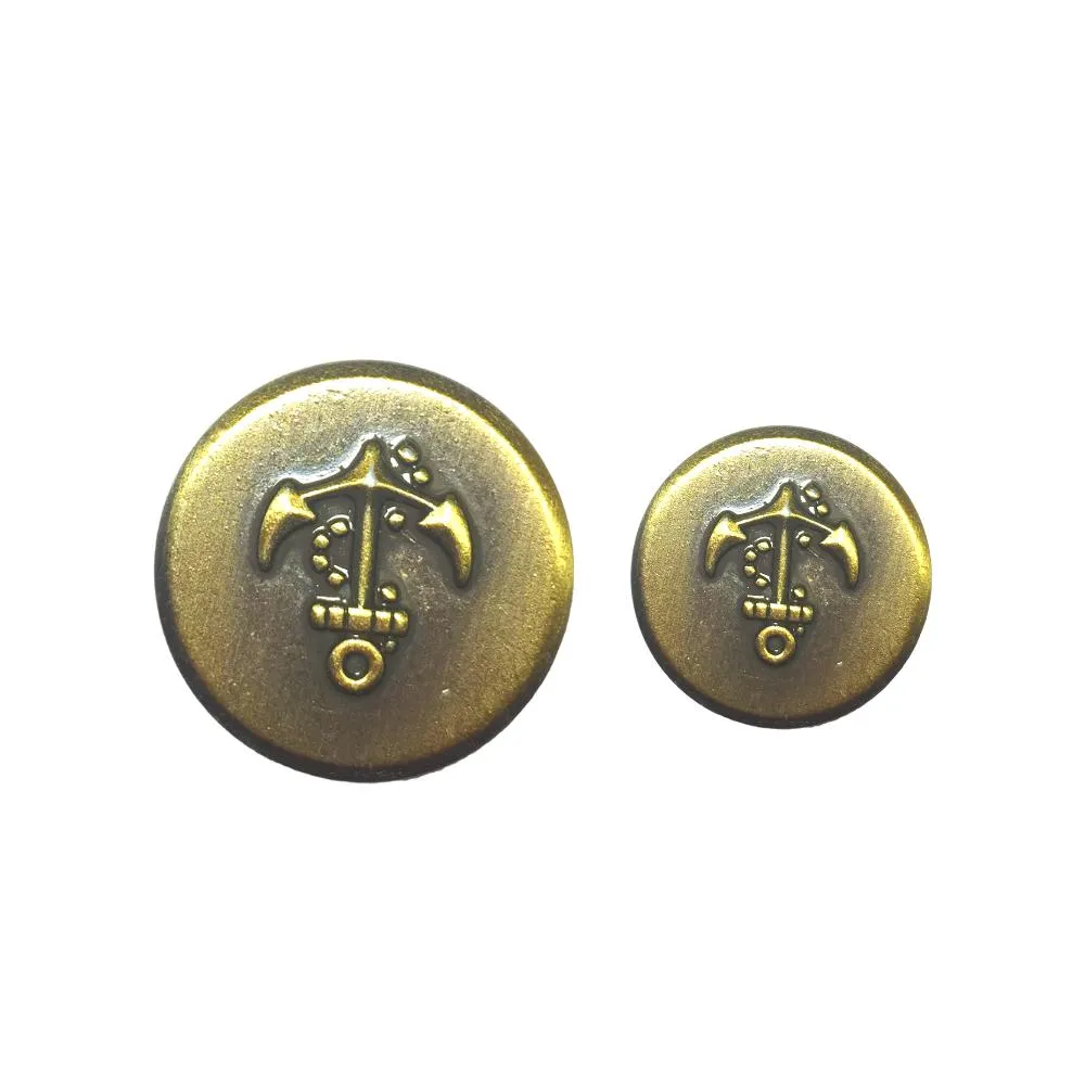 Metallic Golden Anchor Designer Metal Coat Buttons