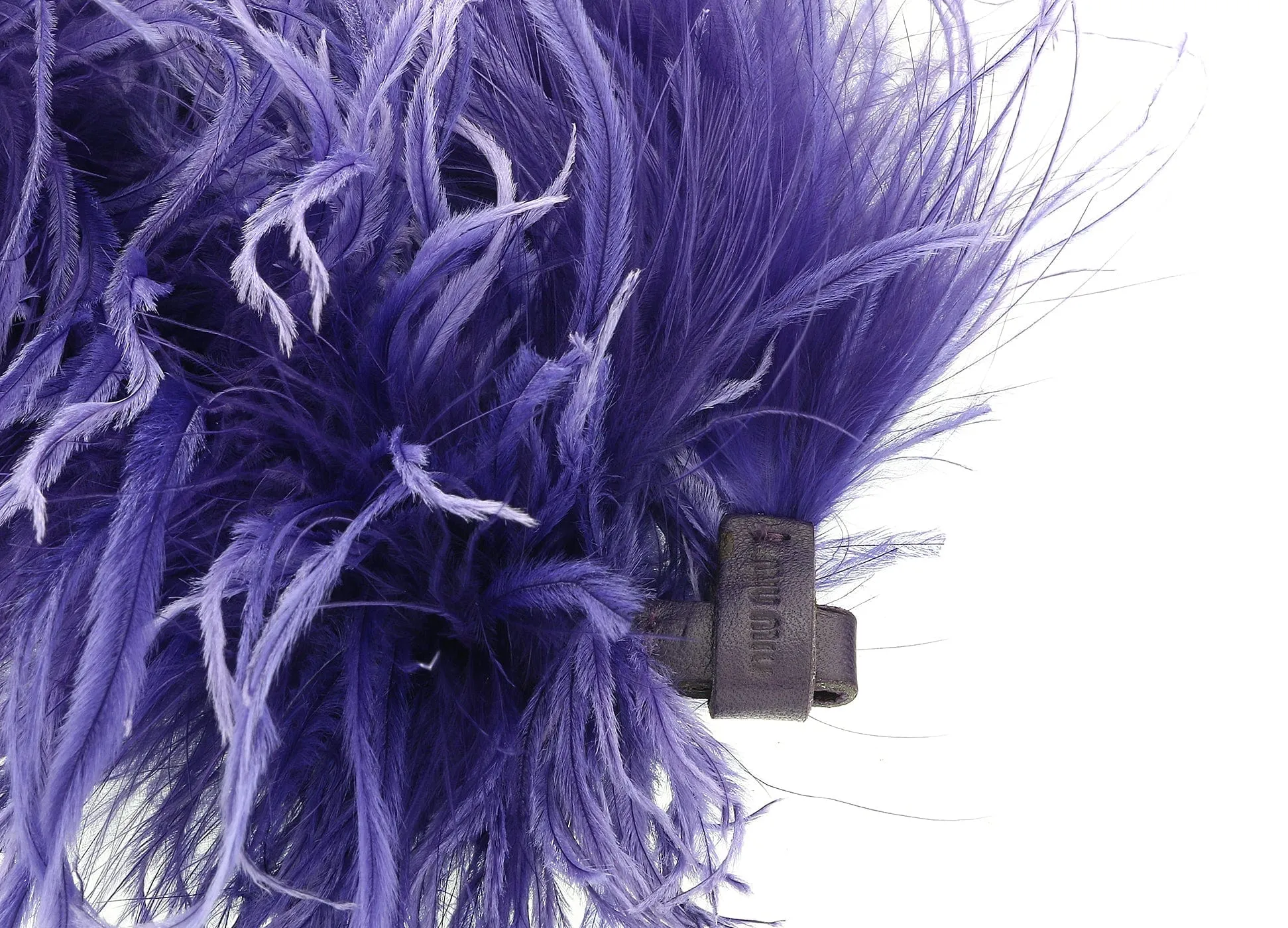 Miu Miu Purple Faux Feather Collar Necklace-One Size