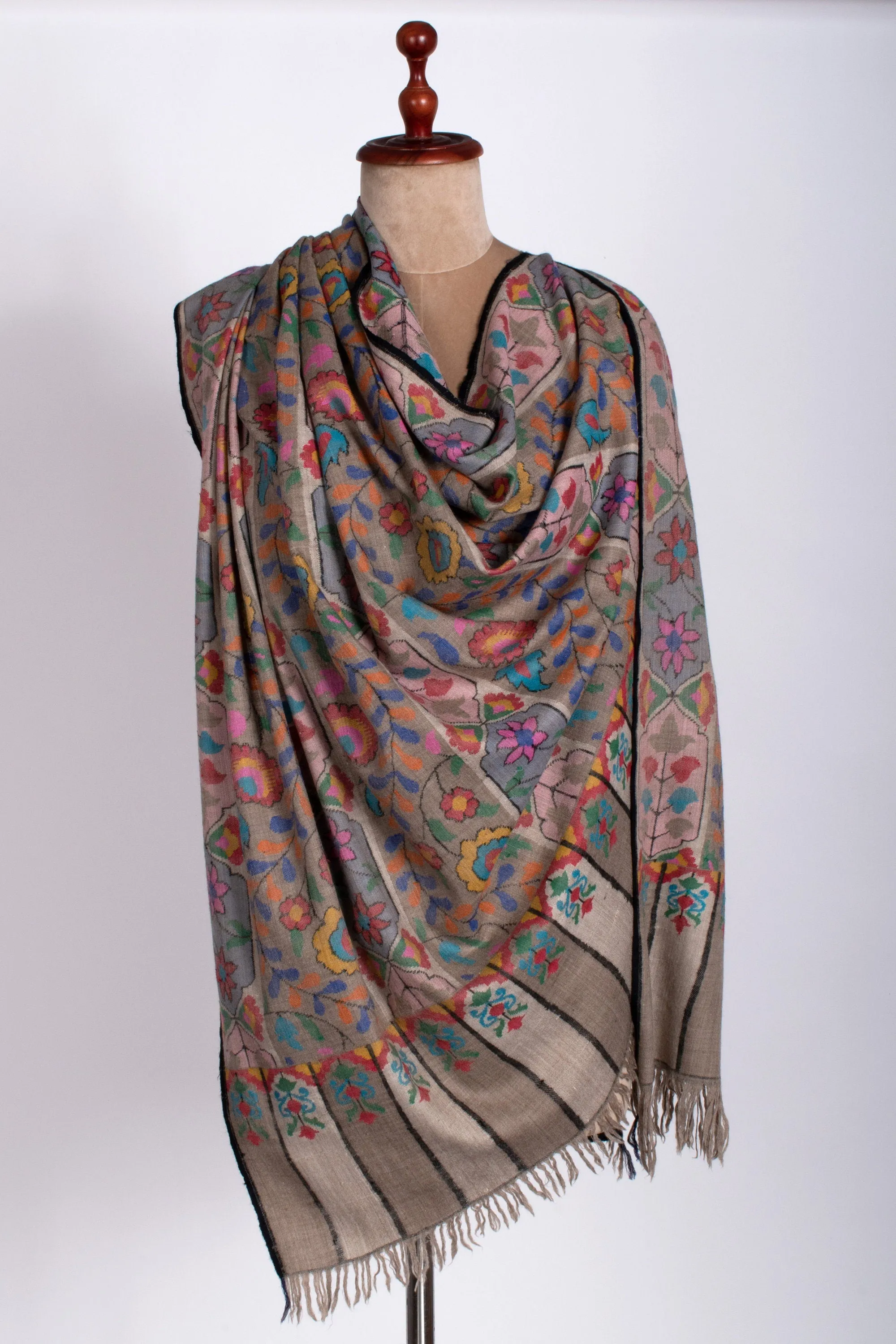 Pashmina Kashmiri Shawls, Kani Weave Cashmere Wraps, Special Handmade Scarves, Unique Wraps, Wedding Gifts, 40x80" - ASTI