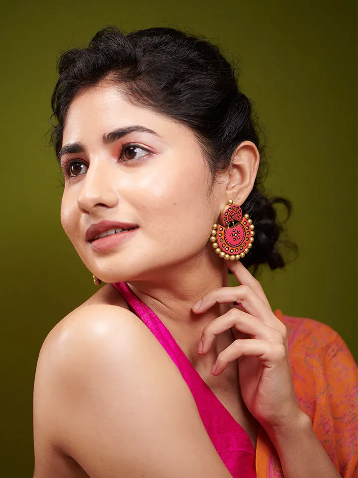 Polka Pink Chandbali