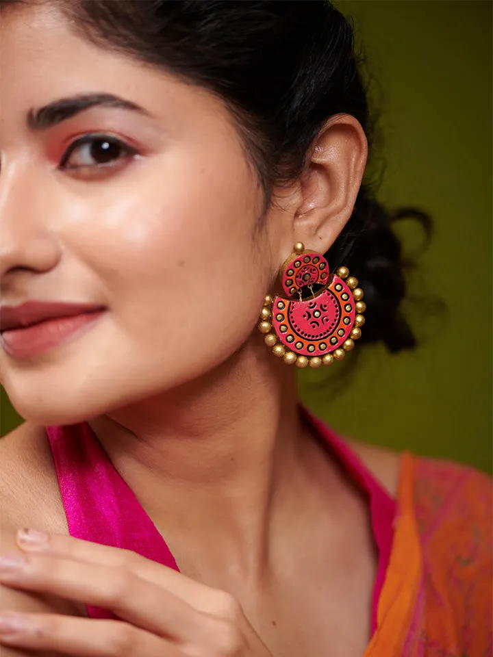 Polka Pink Chandbali