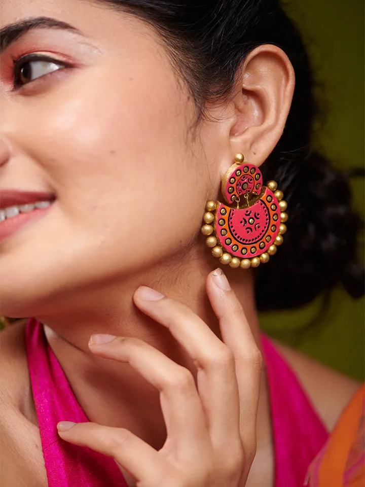Polka Pink Chandbali