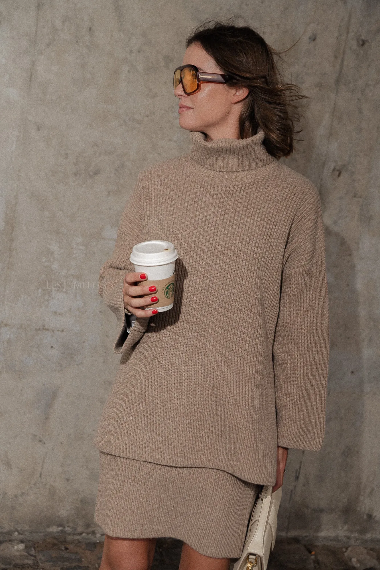 SLFMary short knit skirt irish cream