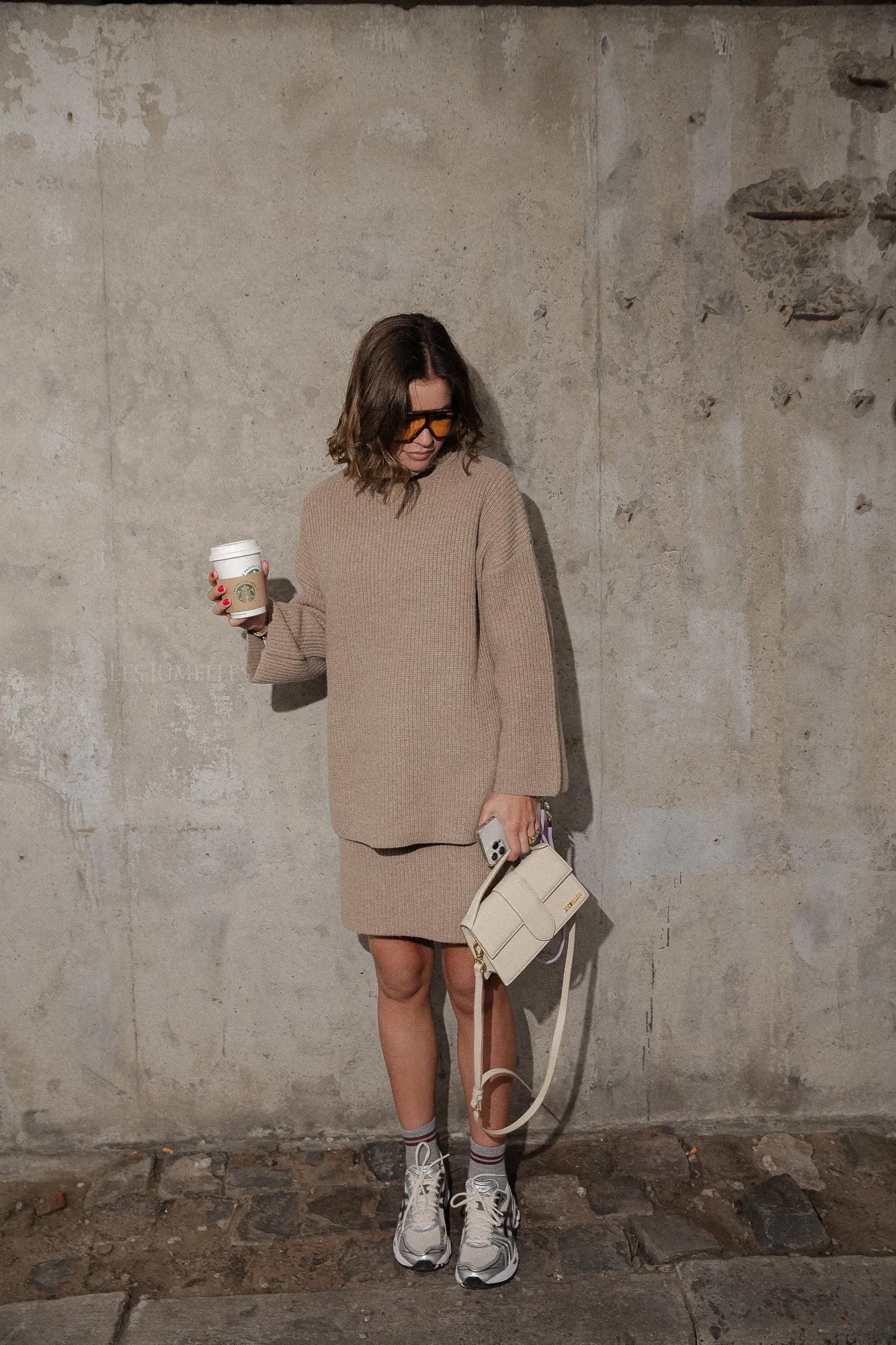 SLFMary short knit skirt irish cream