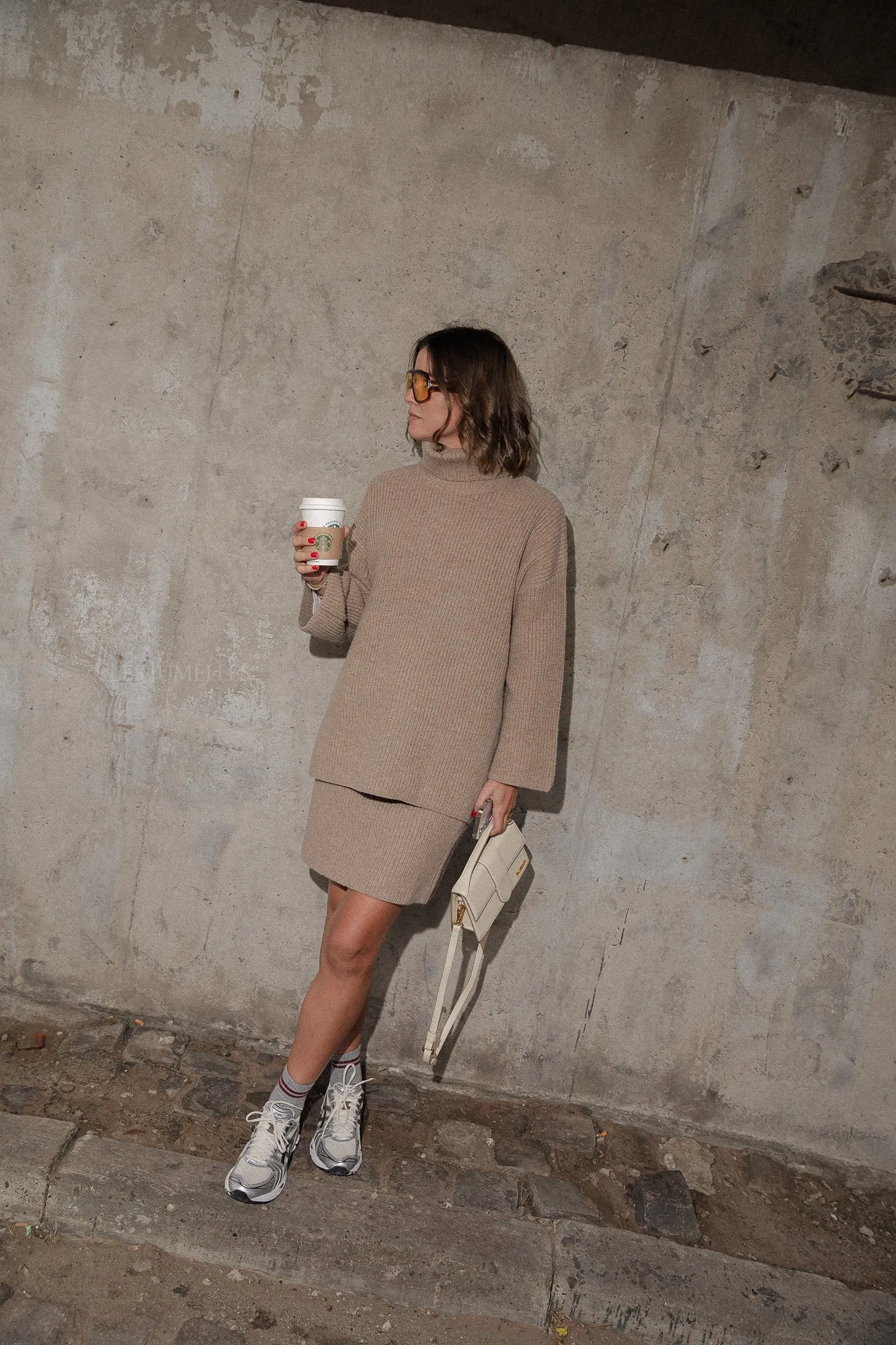 SLFMary short knit skirt irish cream