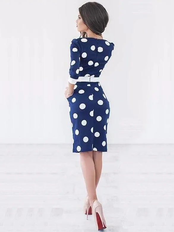 TastyHottie - Sexy Bodycon Polka-dot Midi Dress