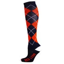 Trend Navy Argyle Athletic Knee High Socks (Medium)